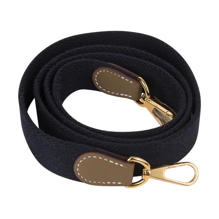 Hermes Mini Evelyne TPM Etoupe Clemence Leather Navy Strap with Pallad –  Mightychic