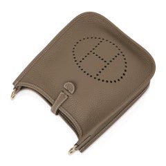 Hermes Evelyne TPM Etoupe Clemence Navy Strap Gold Hardware New w/Box