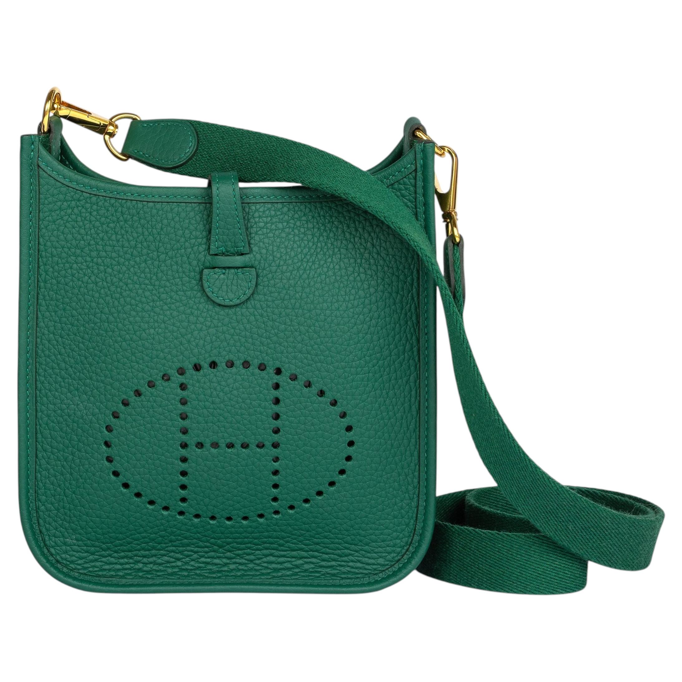 Hermès Evelyne TPM Green Clemence PHW For Sale