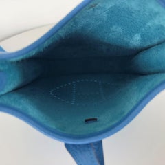 HERMÈS Evelyne TPM Mini Blue Clemence Leather Handbag 2017
