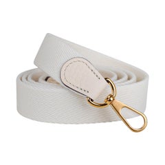 Hermes Evelyne TPM Nata / White Strap Crossbody Bag Clemence Gold Hardware