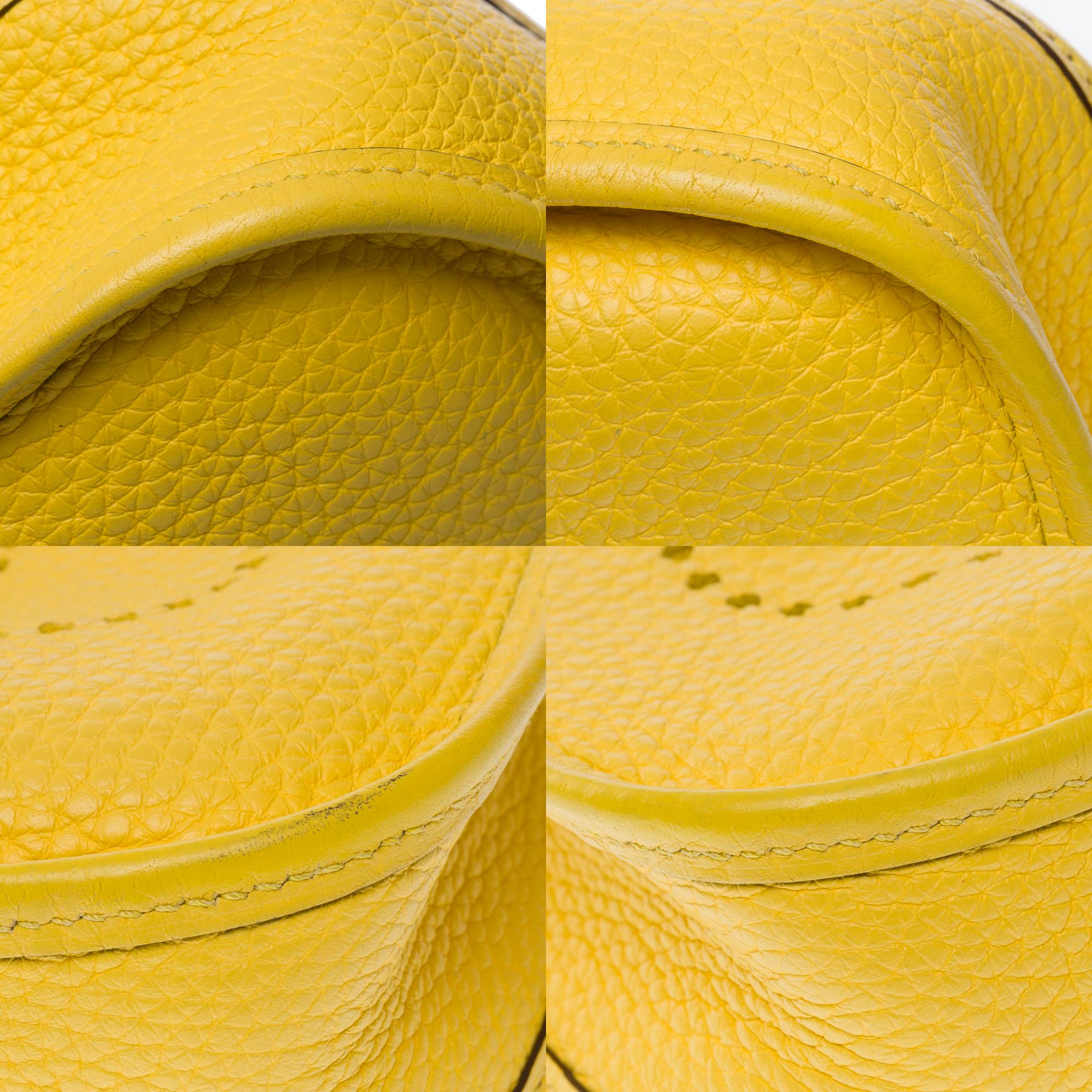 Borsa a tracolla Hermès Evelyne TPM Zigzag in pelle Jaune de Naples Taurillon, PHW in vendita 6