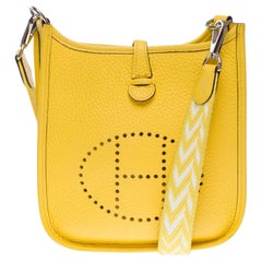 Hermès Evelyne TPM Zigzag shoulder bag in Jaune de Naples Taurillon leather, PHW