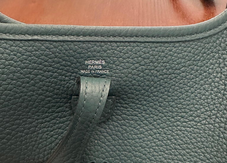 Hermès Evelyne Vert Cypress TPM Bag 16 Palladium Hardware at 1stDibs