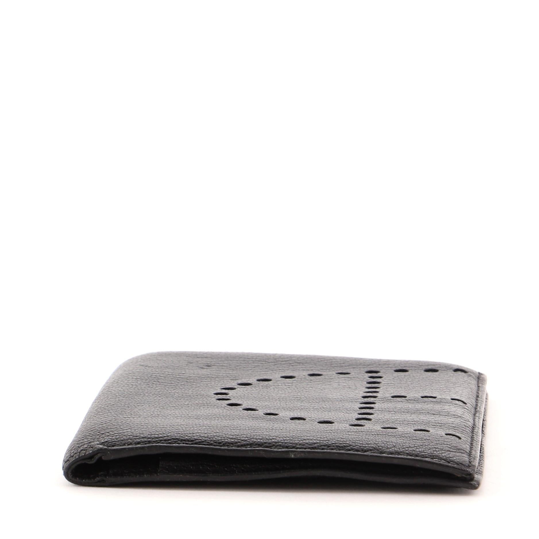 Hermes Evelyne Brieftasche Chevre Mysore Kompakt Schwarz im Zustand „Gut“ in Irvine, CA