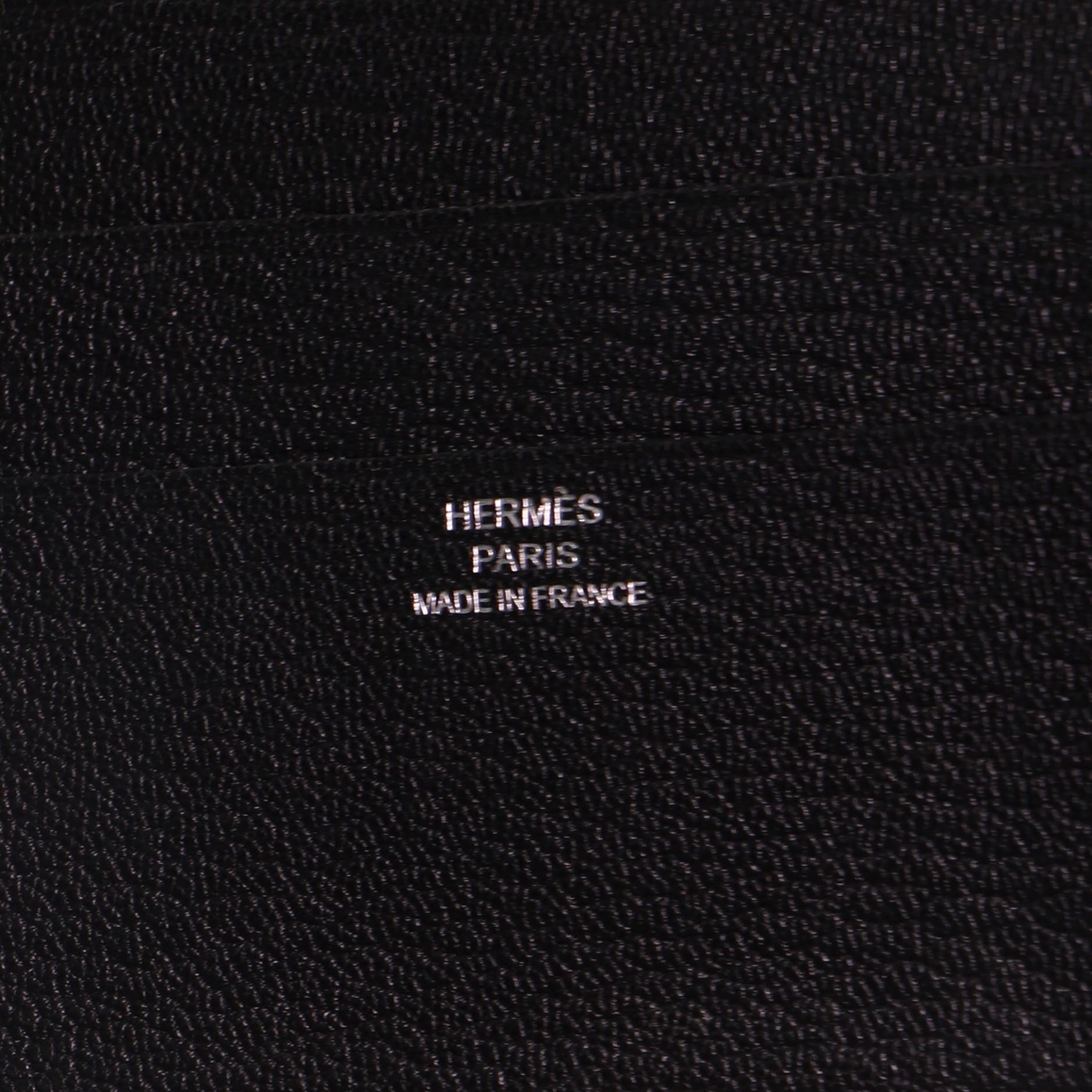 Hermes Evelyne Brieftasche Chevre Mysore Kompakt Schwarz 3