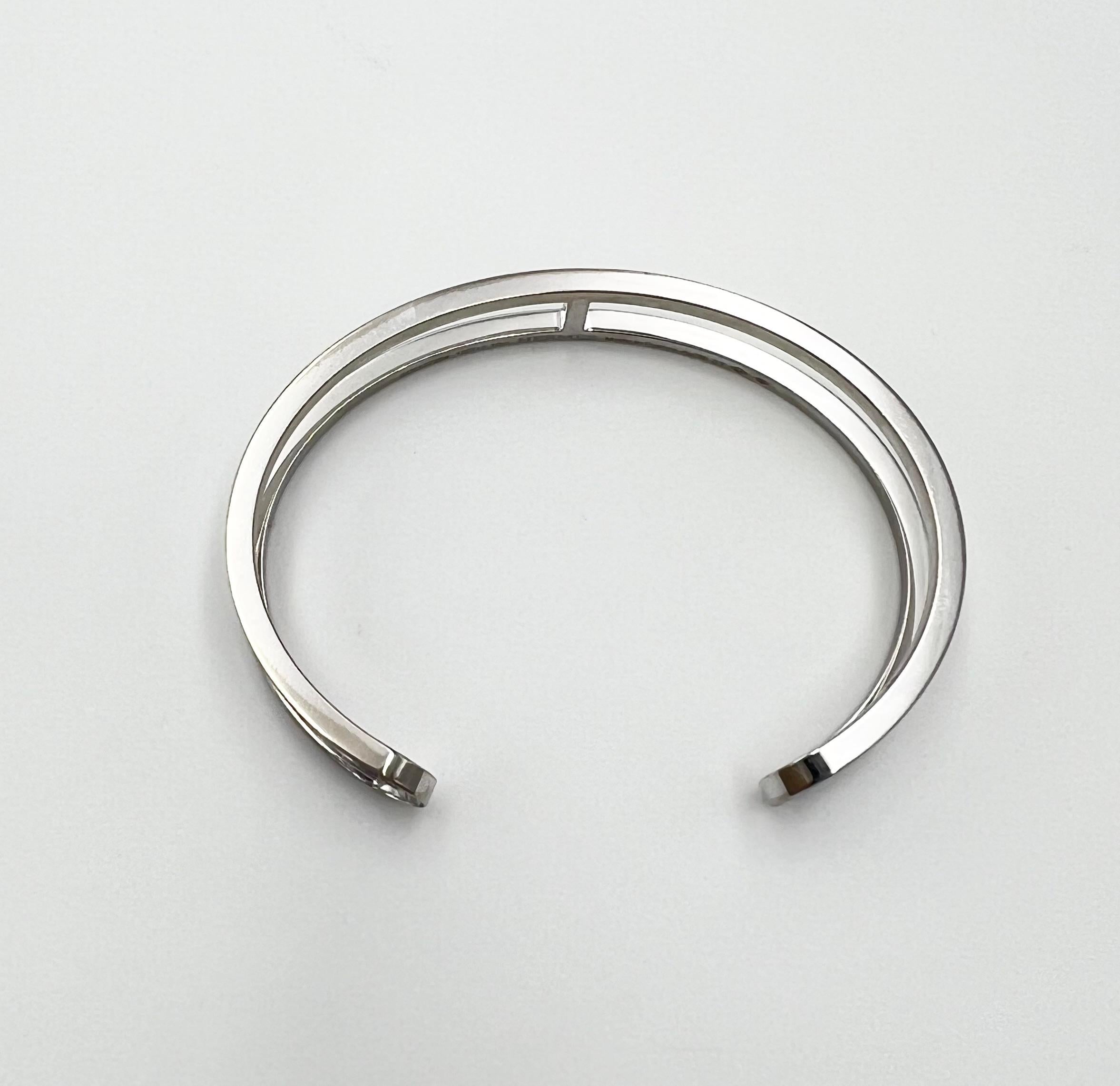 Modern HERMES Ever Chain D’ancre cuff diamond bracelet