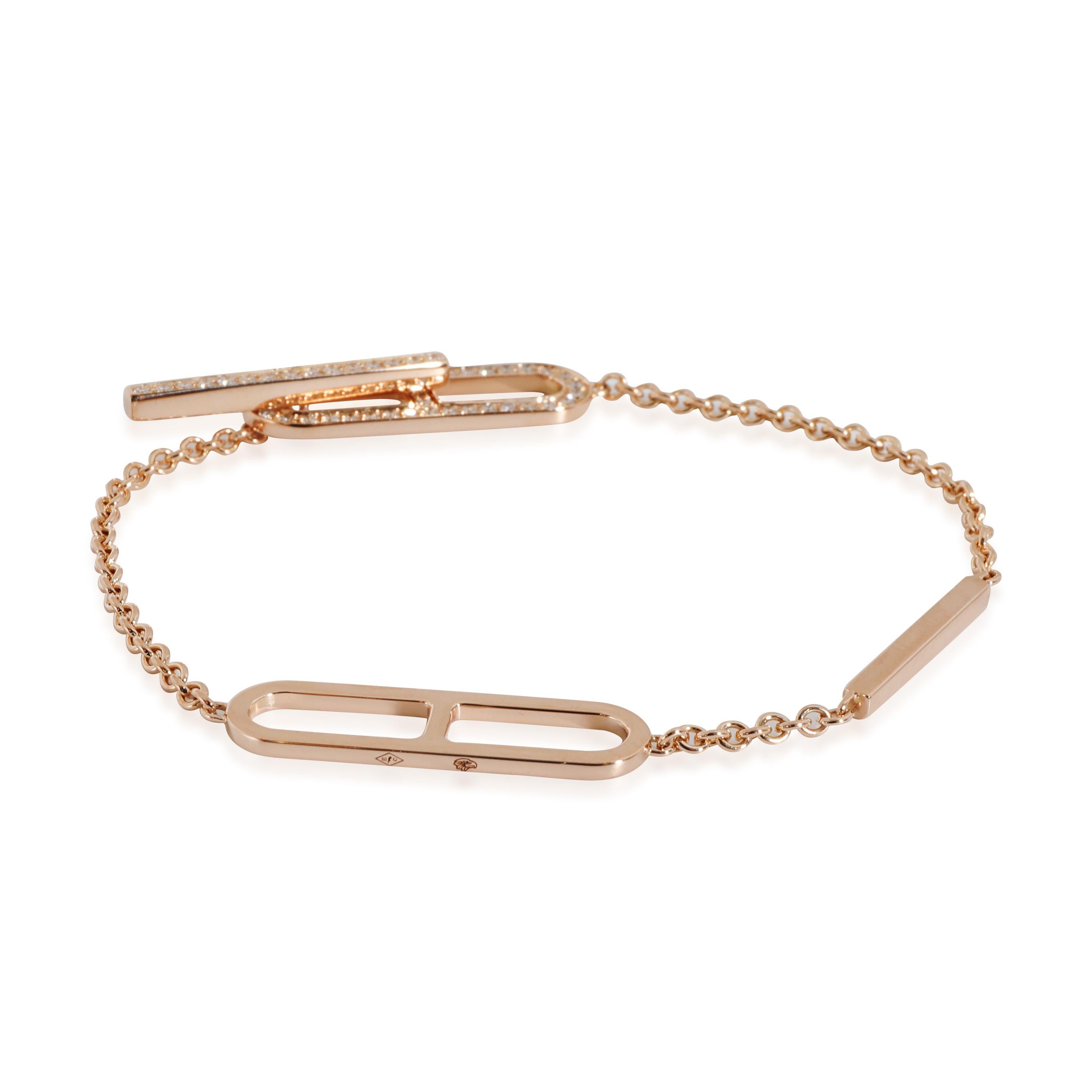 Bracelet Ever Chaine D'Ancre Hermes, petit modèle en or rose 18KT 0.37ctw Pour femmes en vente