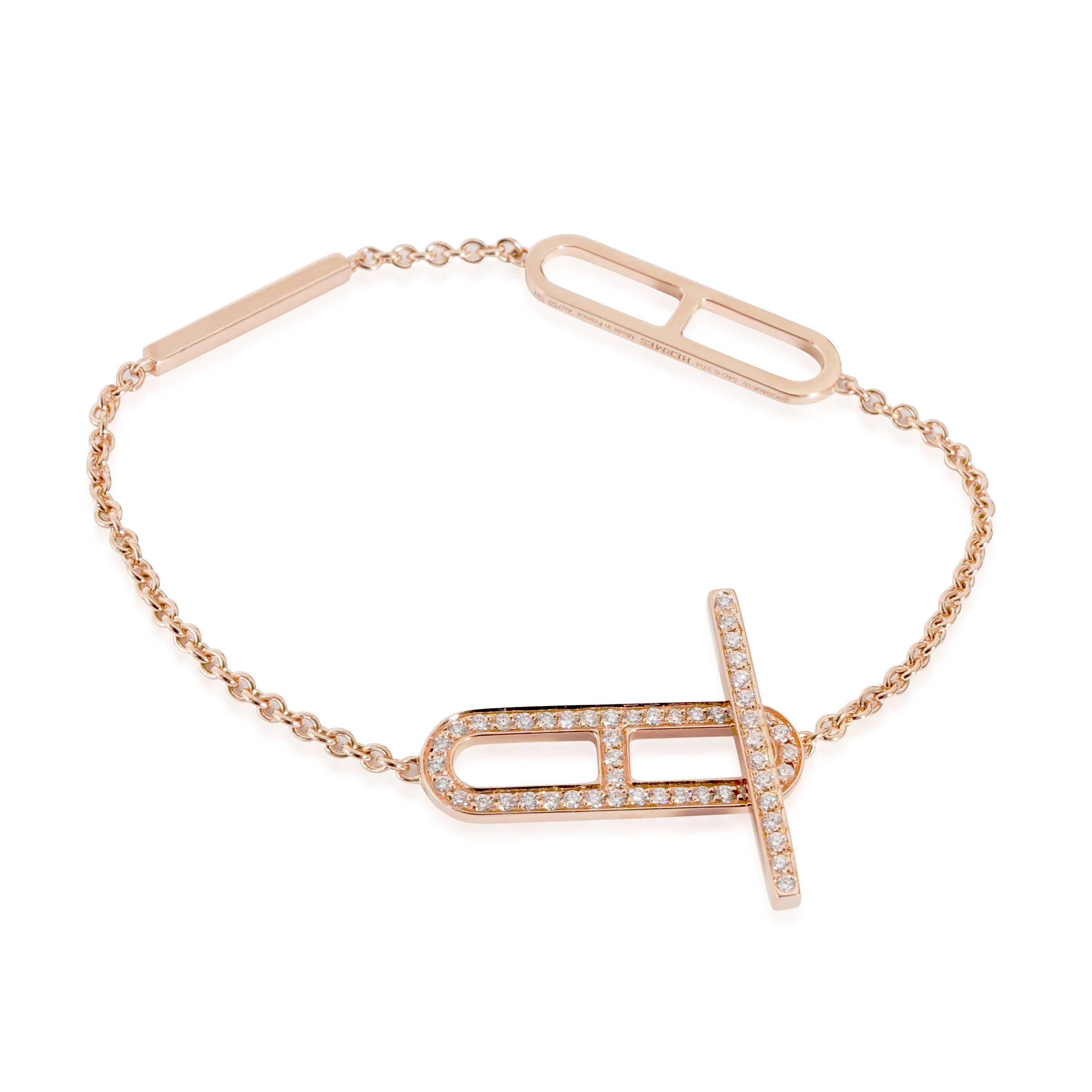 Bracelet Ever Chaine D'Ancre Hermes, petit modèle en or rose 18KT 0.37ctw en vente 1