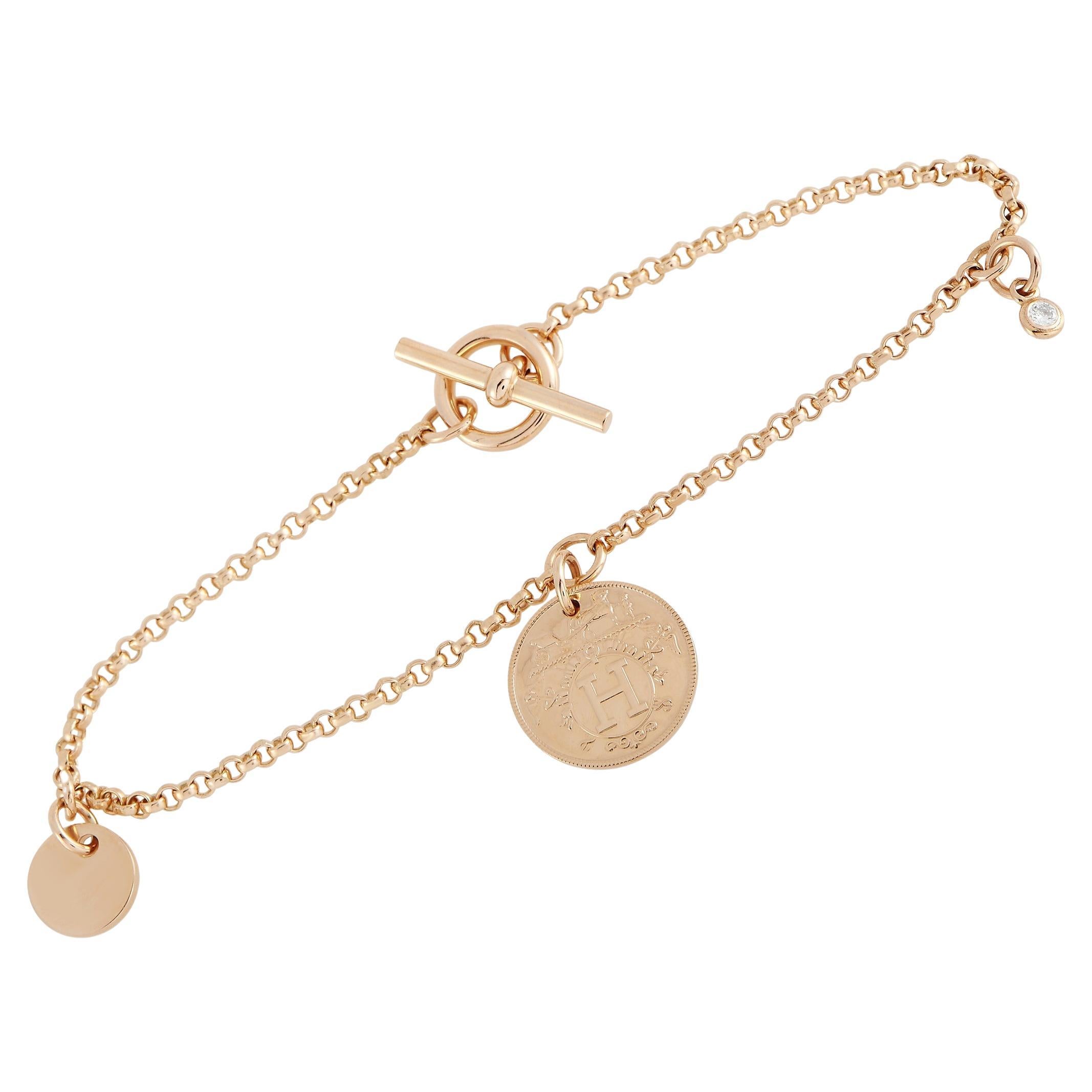 Hermès Ex-Libris 18K Rose Gold Bracelet