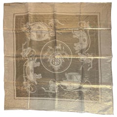 Hermes Ex Libris Iridescent Gold Glam Scarf Special Issue 70cm