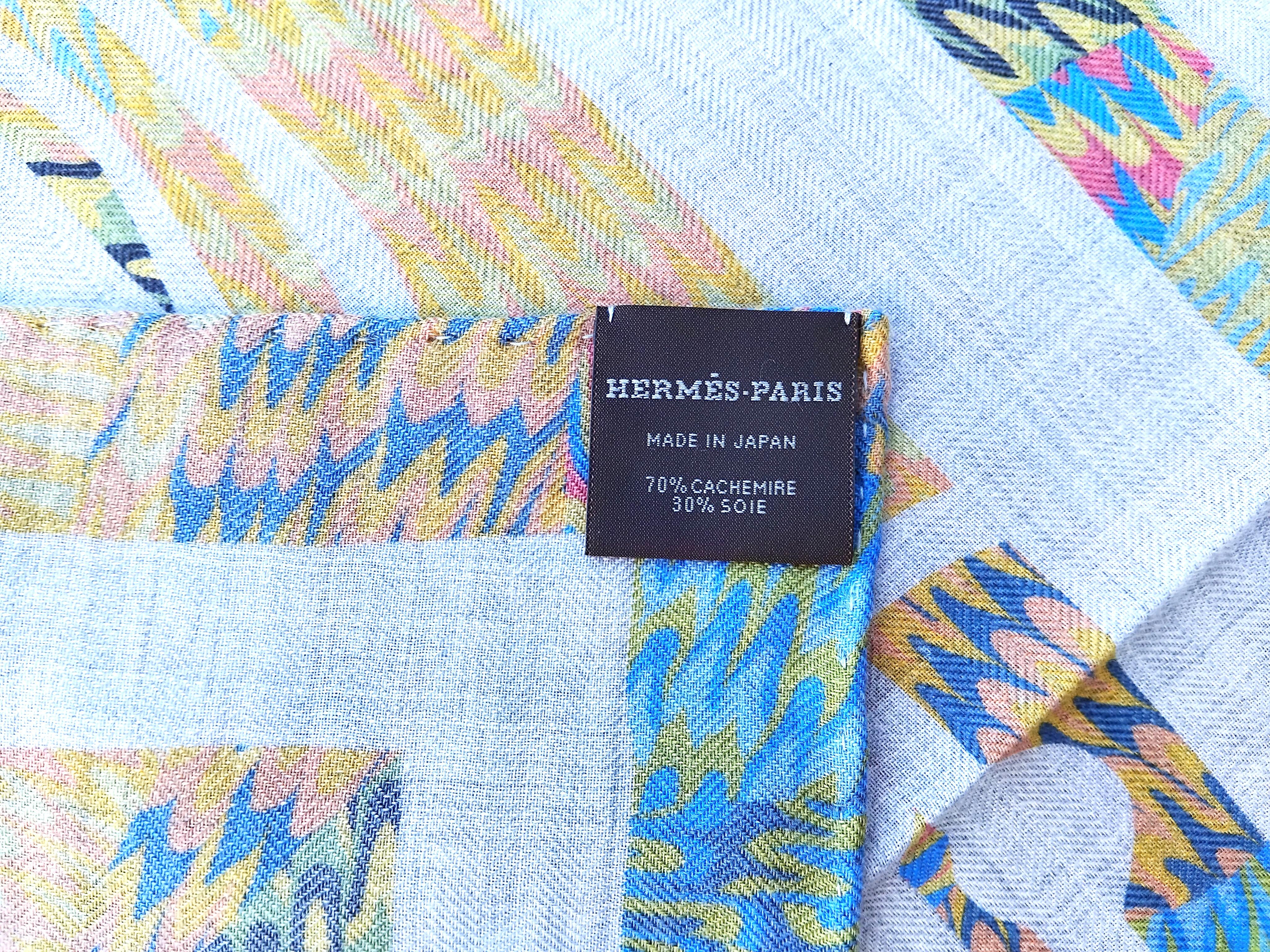 Hermès Ex Libris Marble Scarf Cashmere Silk 90 cm For Sale 6
