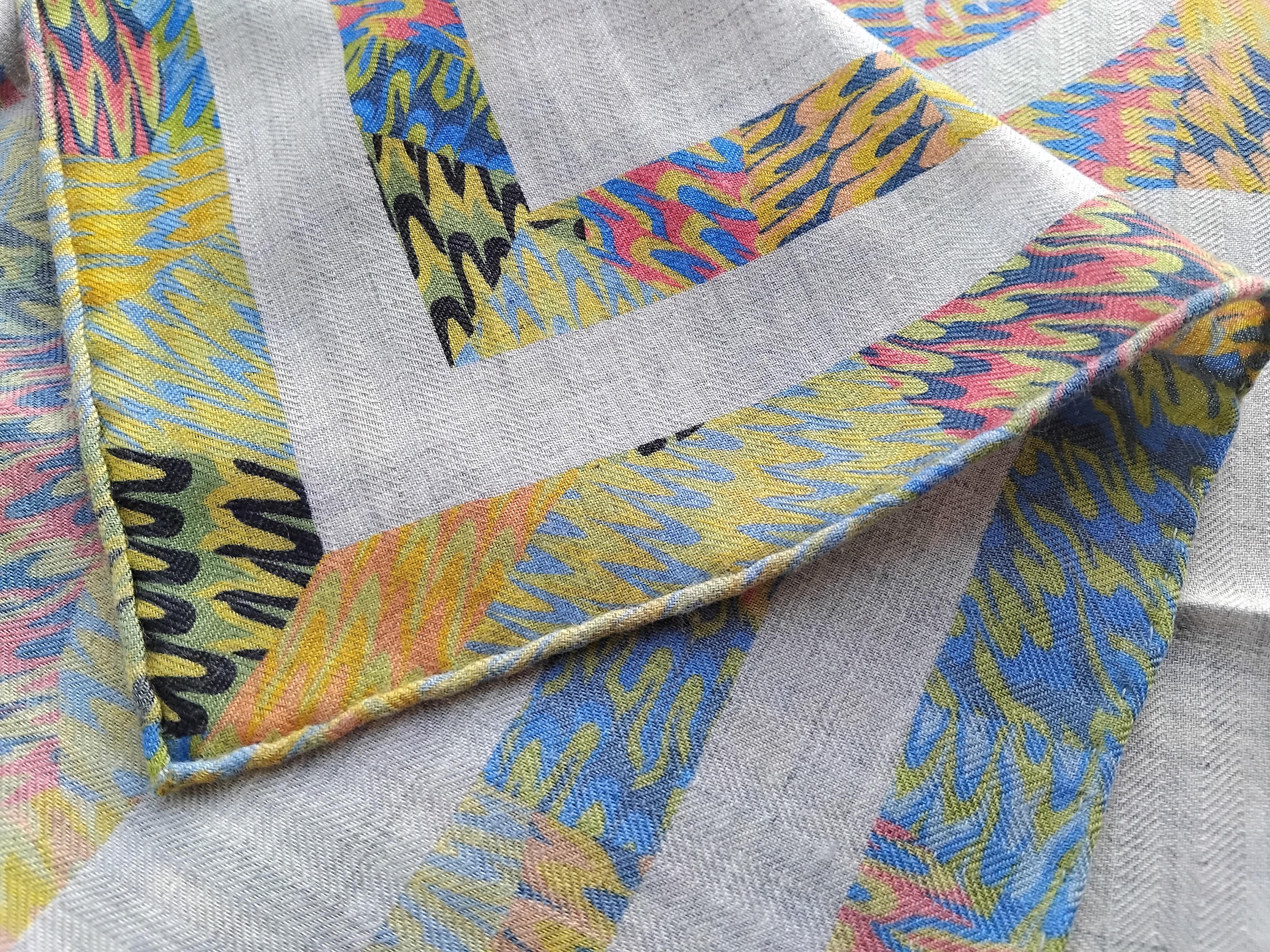 Hermès Ex Libris Marble Scarf Cashmere Silk 90 cm For Sale 5