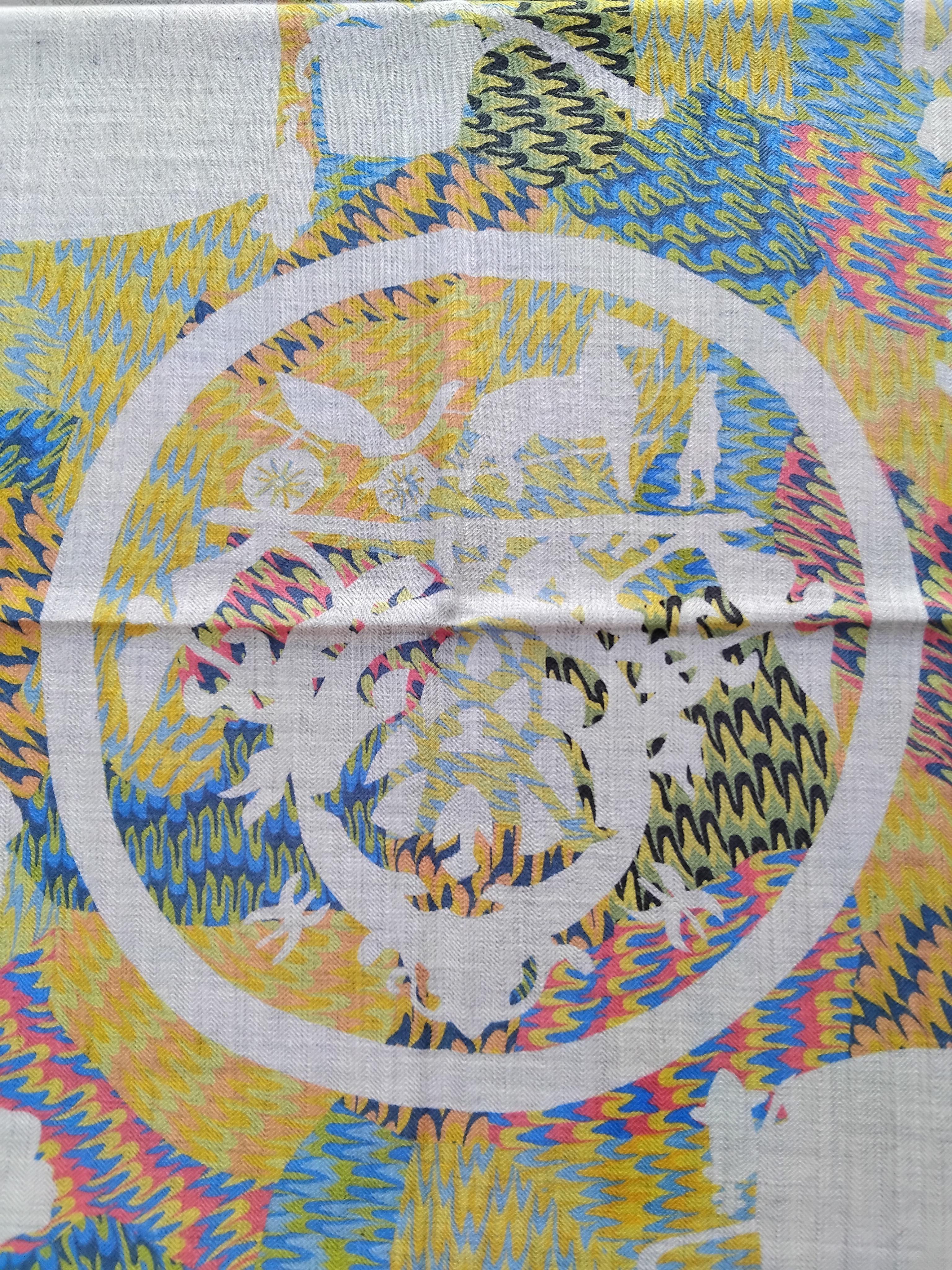 Hermès Ex Libris Marble Scarf Cashmere Silk 90 cm For Sale 1