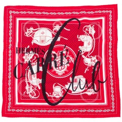 Hermes Ex-Libris Silk twill Carre Club 55cm Scarf, New in Box
