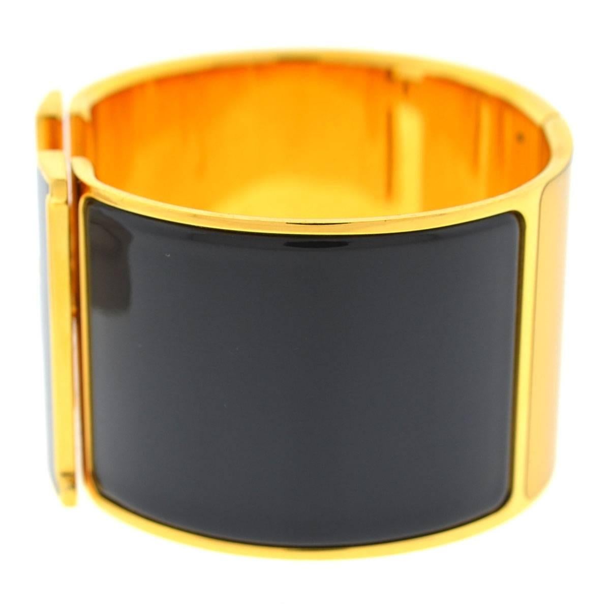 Hermes Extra Wide Clic Clac H Bangle Bracelet In Excellent Condition In Boca Raton, FL