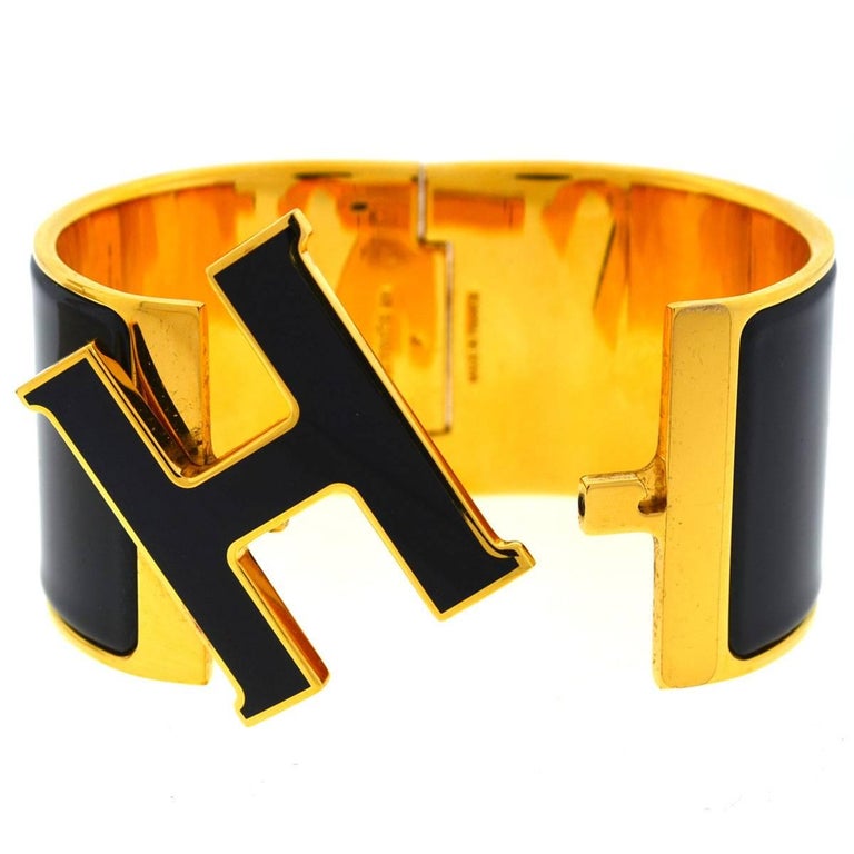 Hermes Extra Wide Clic Clac H Bangle Bracelet For Sale at 1stdibs