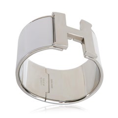 Hermès  Extra Wide Clic Clac In Blanc Bracelet