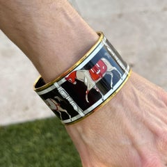 Hermes Extra Wide Enamel Carrousel Vintage Bracelet