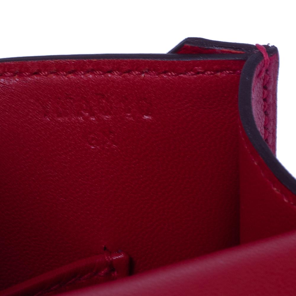 Hermes Extreme/Rouge De Coeur Chevre Chamkila Leather Verrou Chaine Mini Bag 3