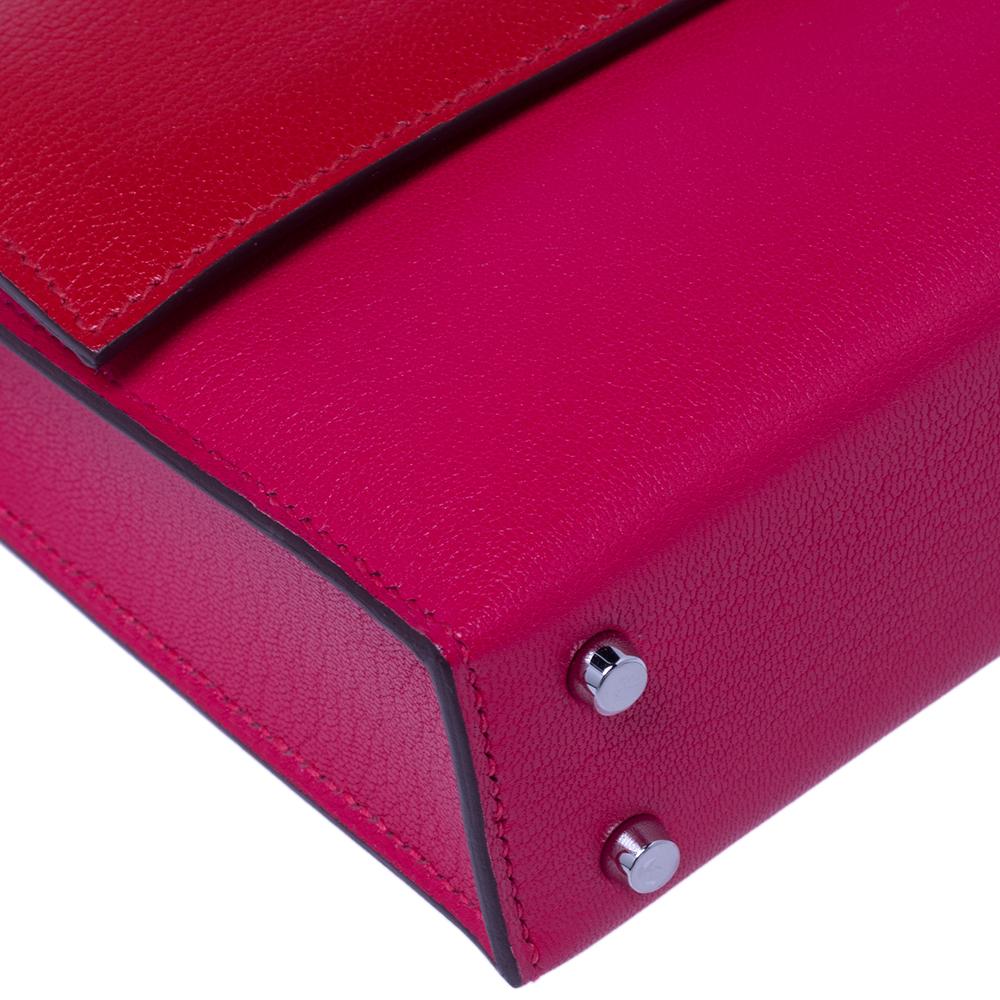 Hermes Extreme/Rouge De Coeur Chevre Chamkila Leather Verrou Chaine Mini Bag In New Condition In Dubai, Al Qouz 2