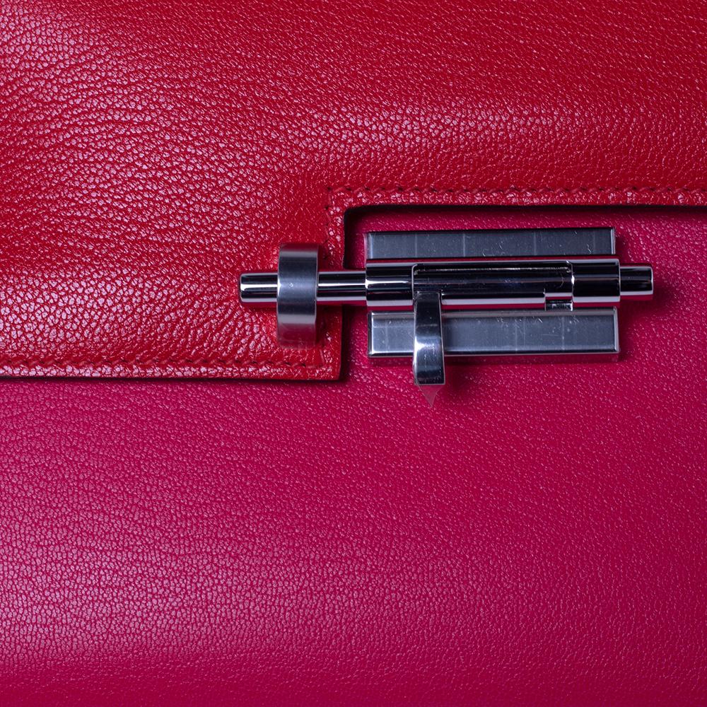 Women's Hermes Extreme/Rouge De Coeur Chevre Chamkila Leather Verrou Chaine Mini Bag