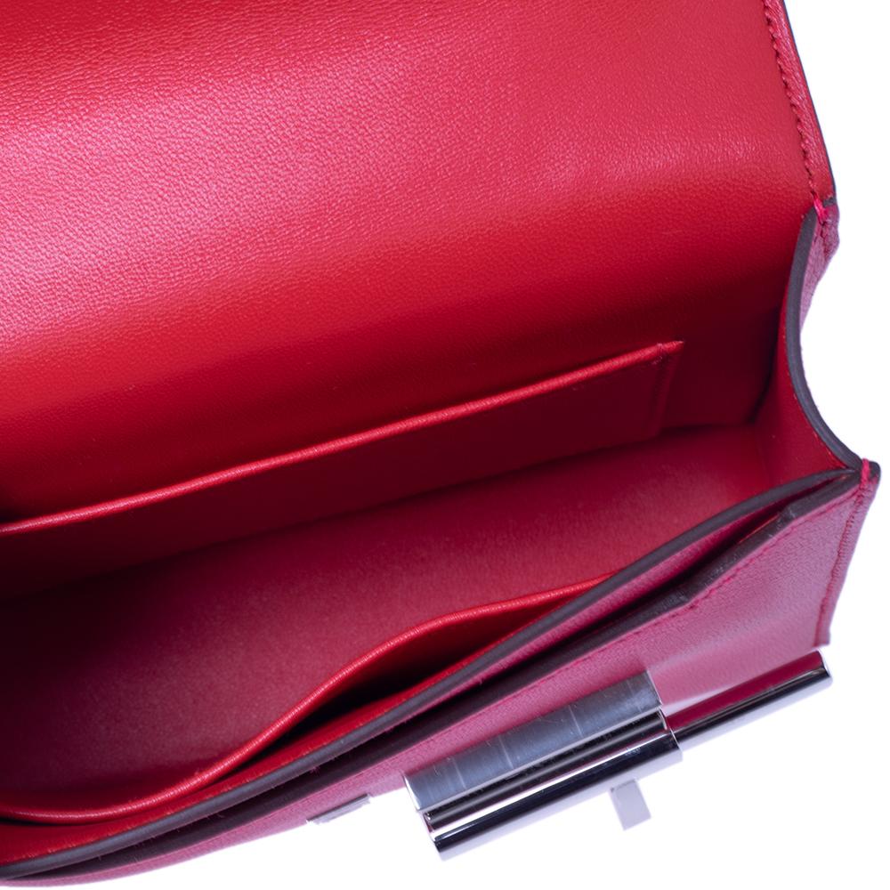 Hermes Extreme/Rouge De Coeur Chevre Chamkila Leather Verrou Chaine Mini Bag 1