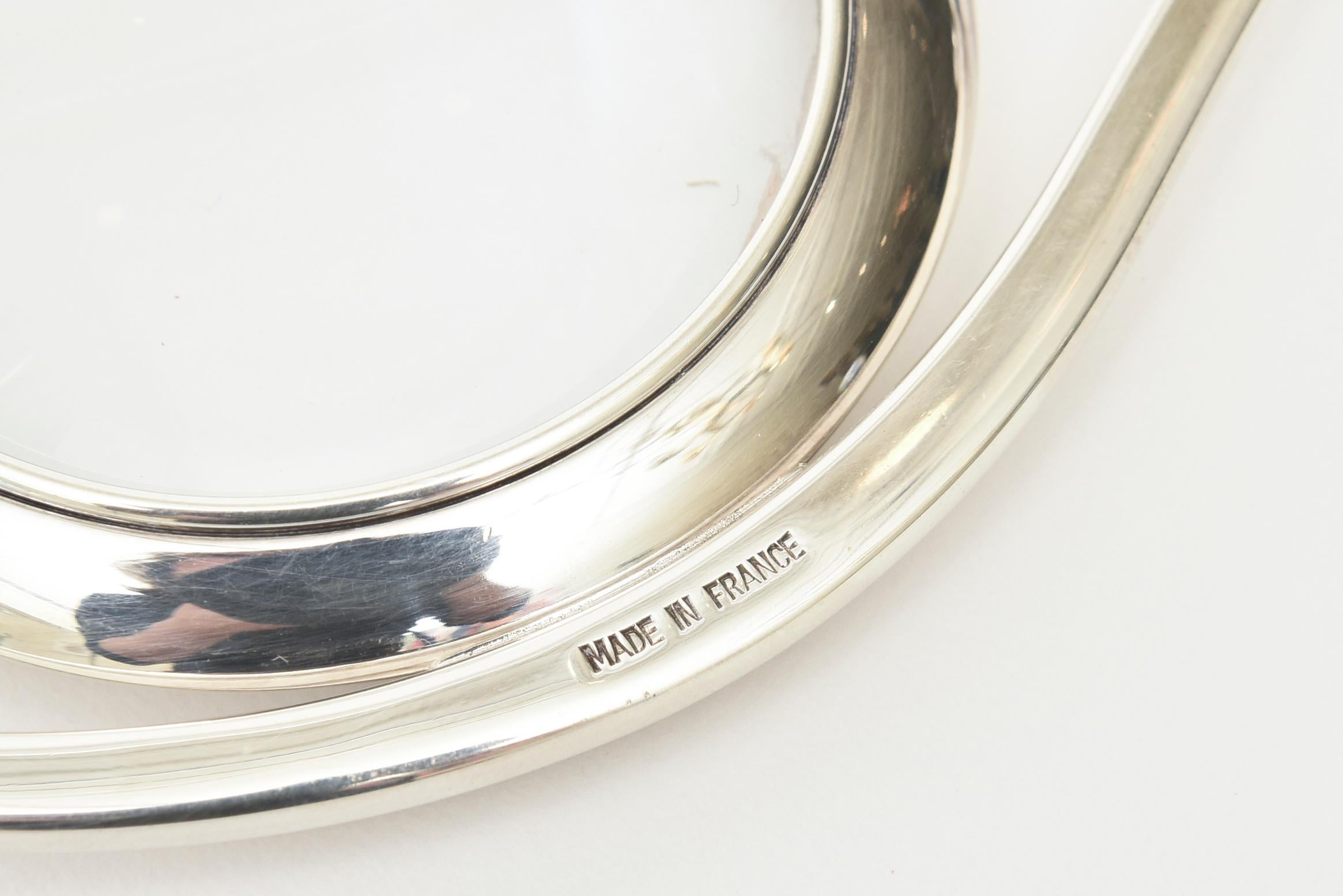 Contemporary Hermes Eye of Cleopatra Silver Magnifying Glass/ Paperweight / Desk Accessory