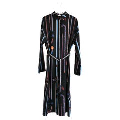 Hermes Autunno 2012 Les Cannes Stampa Twillaine Abito a camicia in seta
