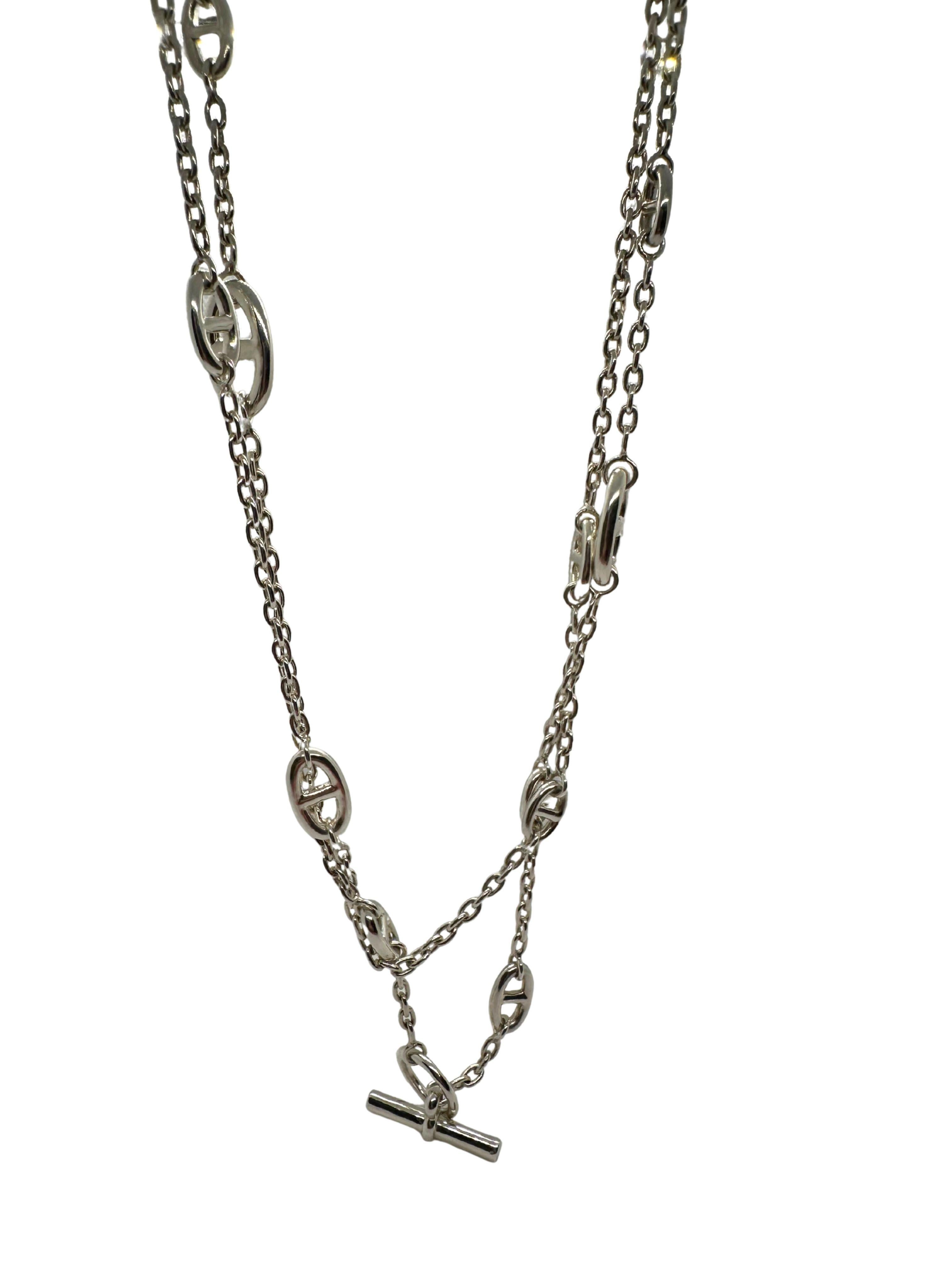 Argento 925 (Metalli e materiali testati per la verifica)
Splendida fattura 
Pre-Owned Excellent Condition - Pochi graffi sulla superficie ma non visibili ad occhio nudo
Lunghezza: 120 CM Lunghezza

Abbiamo autenticato tutti i timbri, i marchi, le