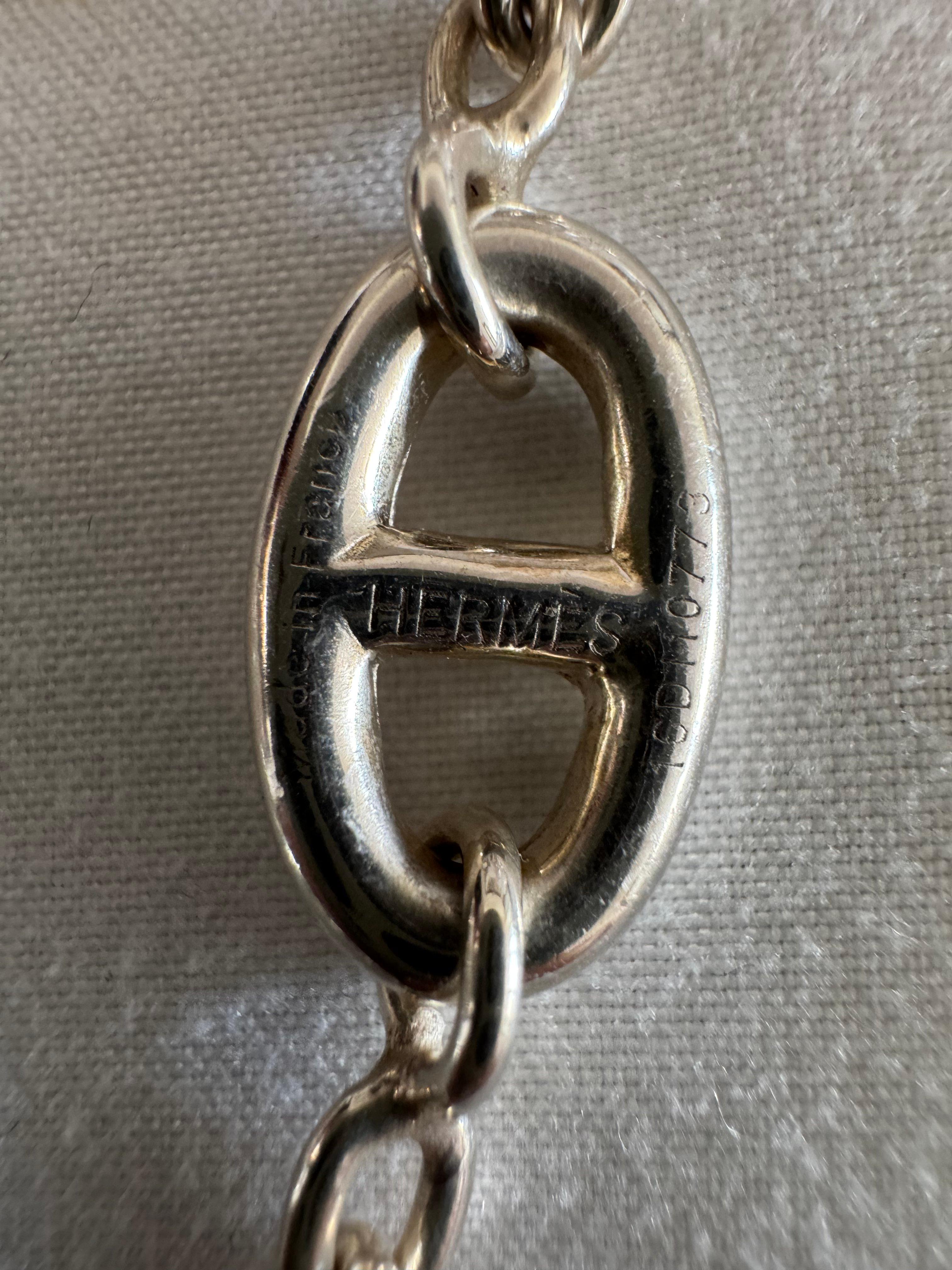 da uomo o donna Collana Hermes Farandole 120 CM di catena lunga in argento sterling in vendita