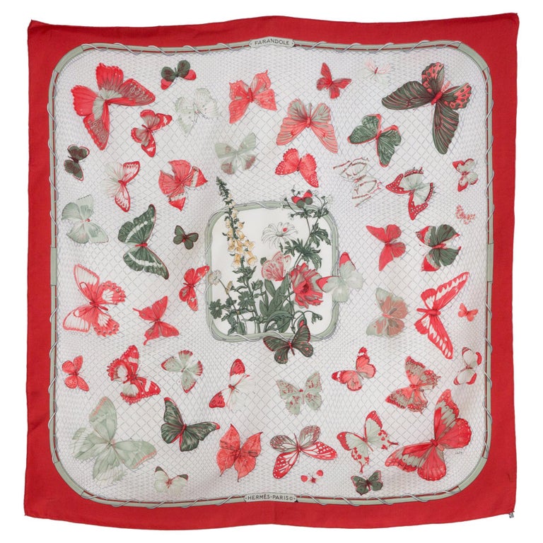 Hermes Farandole Butterflies Silk Scarf For Sale at 1stdibs