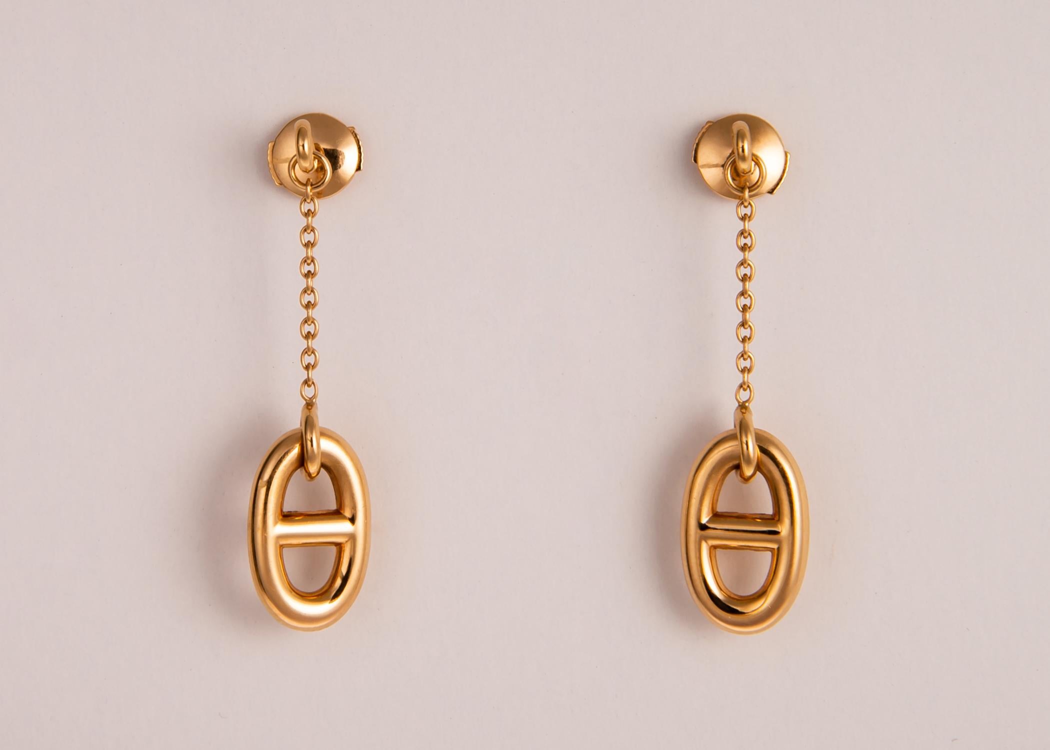 hermes gold earrings