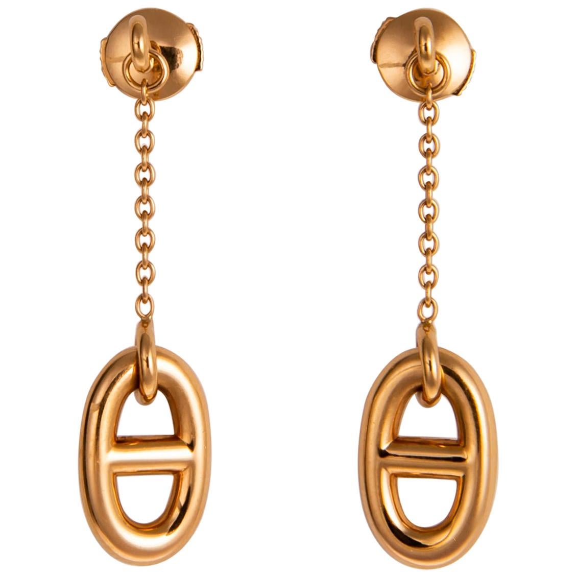 Hermes Farandole Gold Drop Earrings
