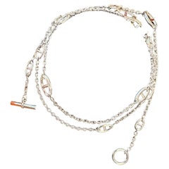 Hermes Farandole long necklace 120 Sterling Silver 46" 
