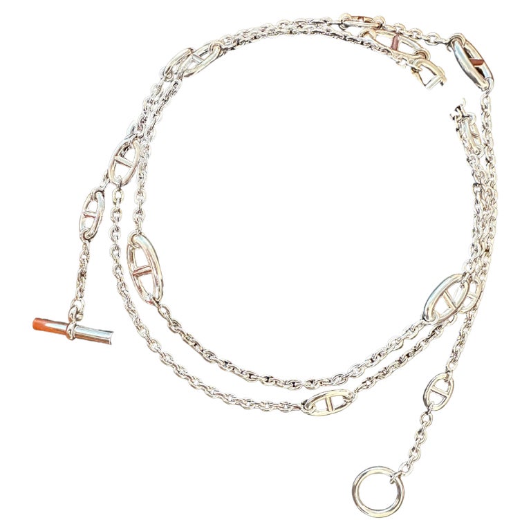 Hermes Farandole long necklace 120 Sterling Silver 46" For Sale at 1stDibs