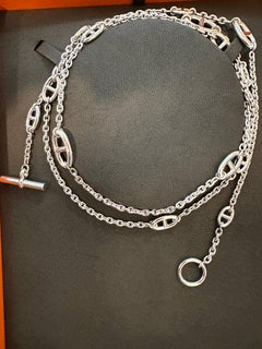 Hermes Farandole long necklace 120 Sterling Silver 46" New