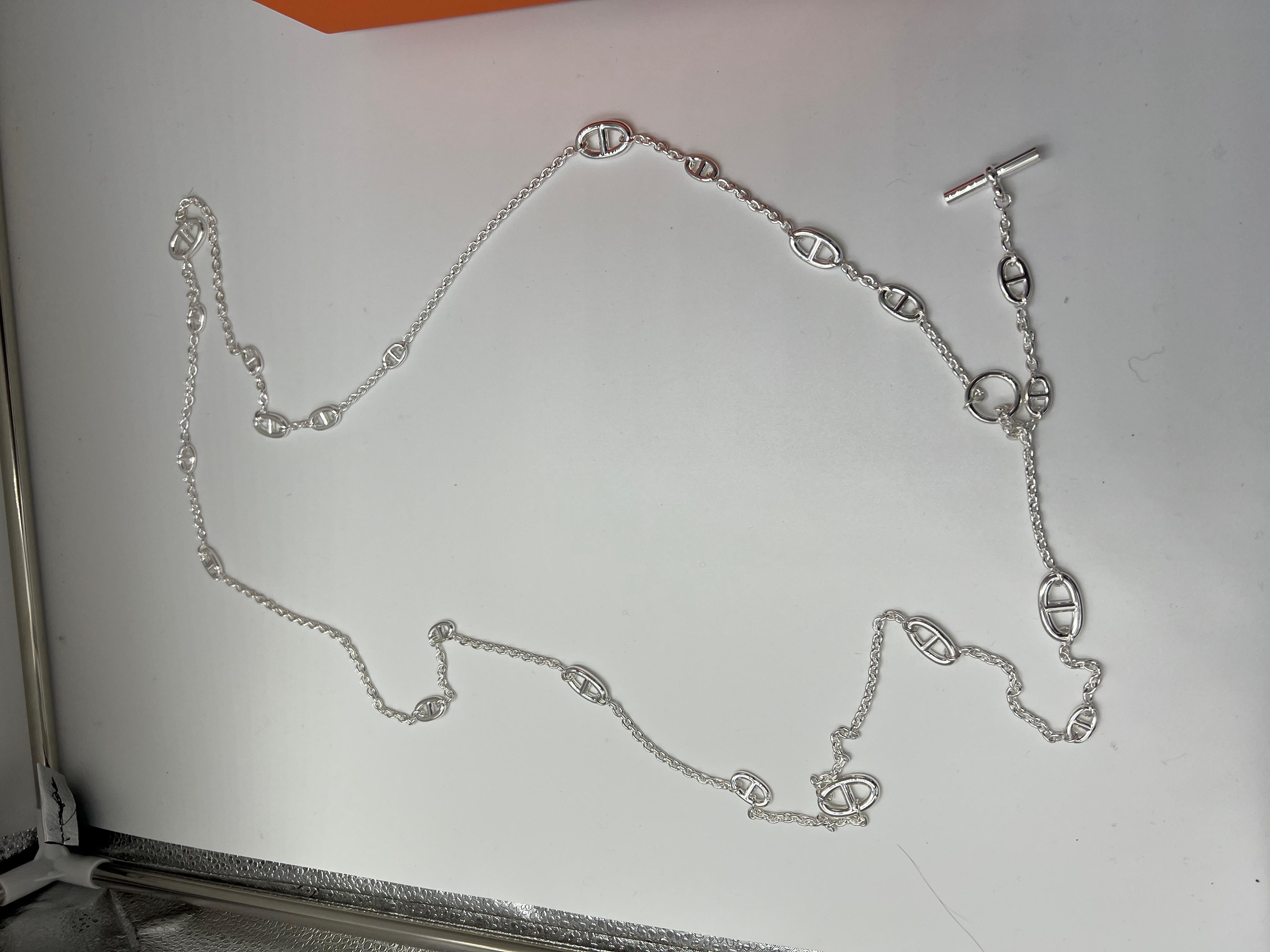 Hermes Farandole long necklace 160 silver For Sale at 1stDibs