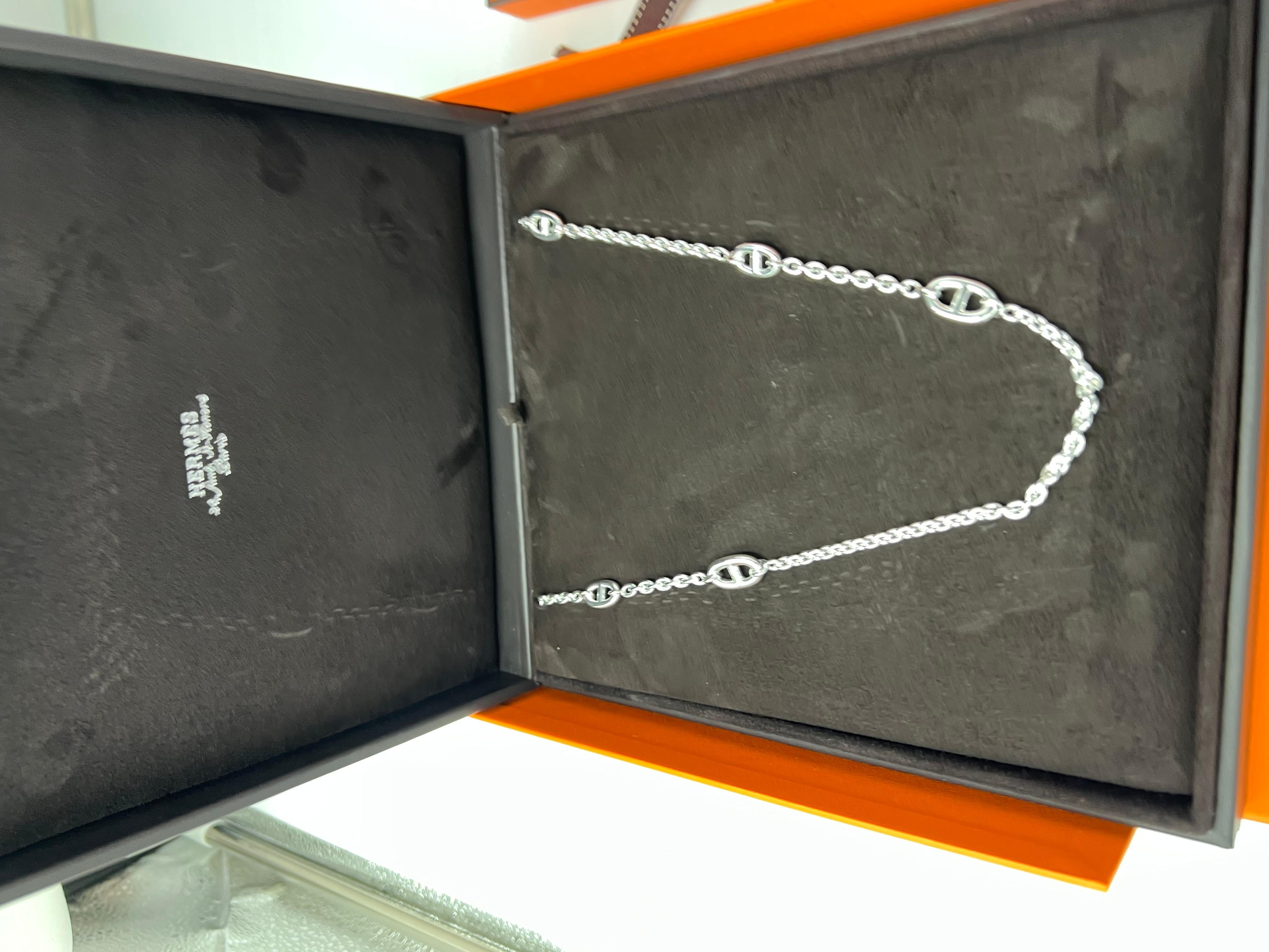 Women's or Men's Hermes Farandole long necklace 160 silver