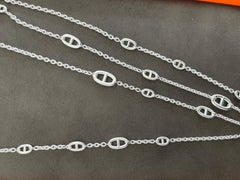 Hermes Farandole long necklace 160 Sterling Silver 63" New