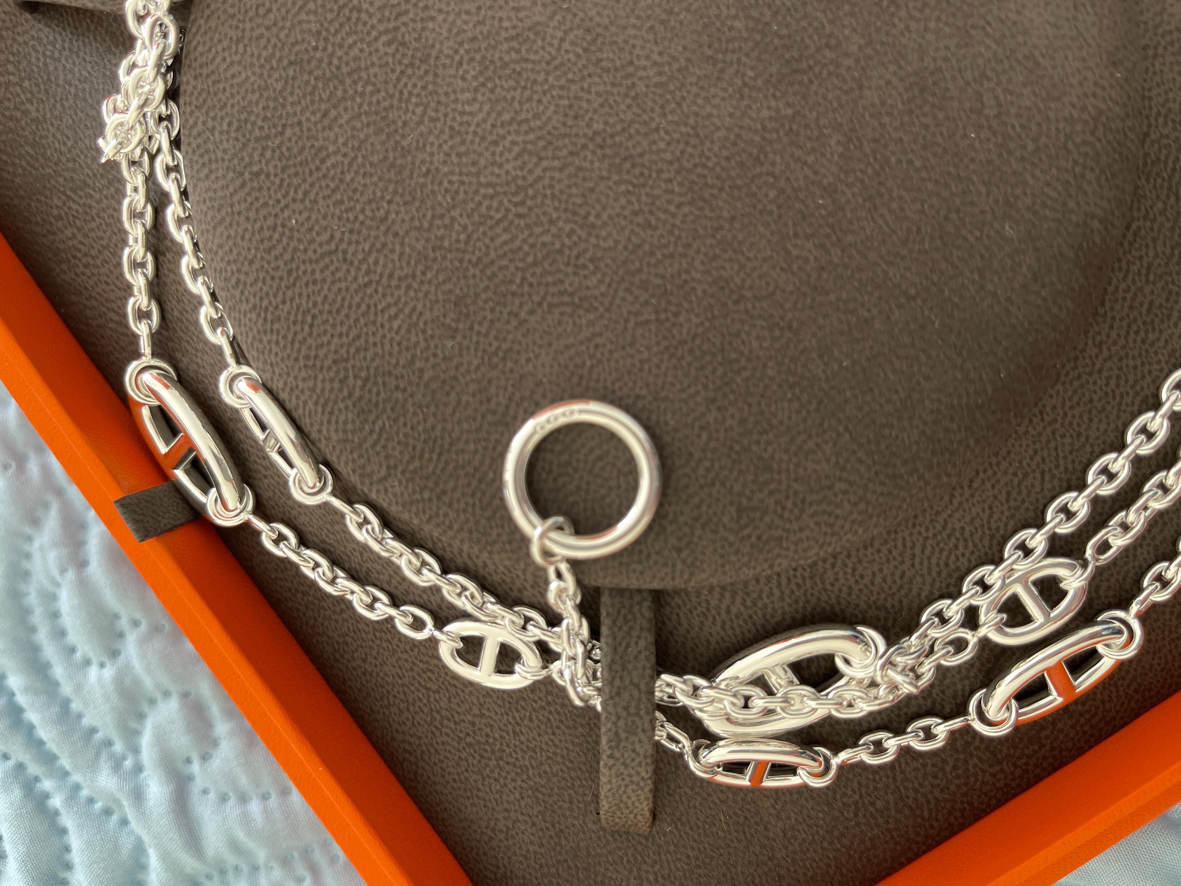 Women's or Men's Hermes Farandole long necklace 160 Sterling Silver 63