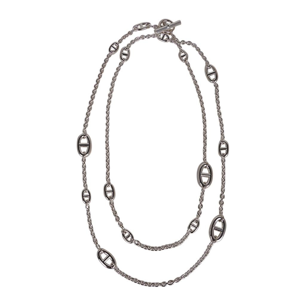 Hermes Farandole Long Necklace Sterling Silver In New Condition In Miami, FL