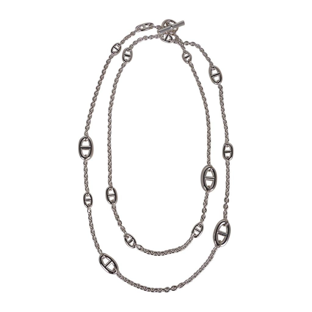 Hermes Farandole Long Necklace Sterling Silver In New Condition For Sale In Miami, FL