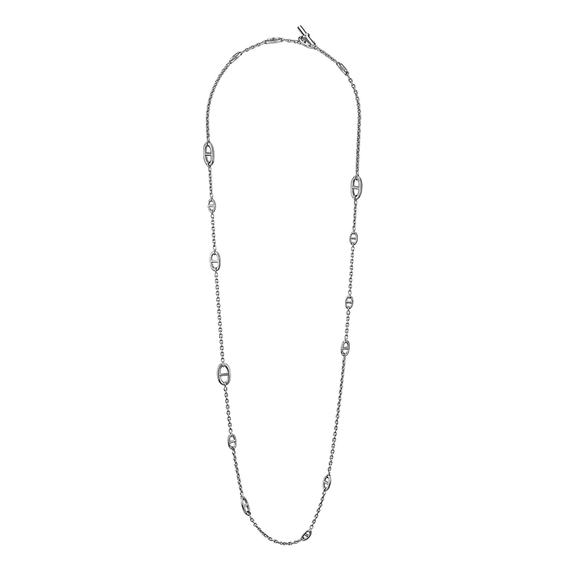 Women's Hermes Farandole Long Necklace Sterling Silver For Sale