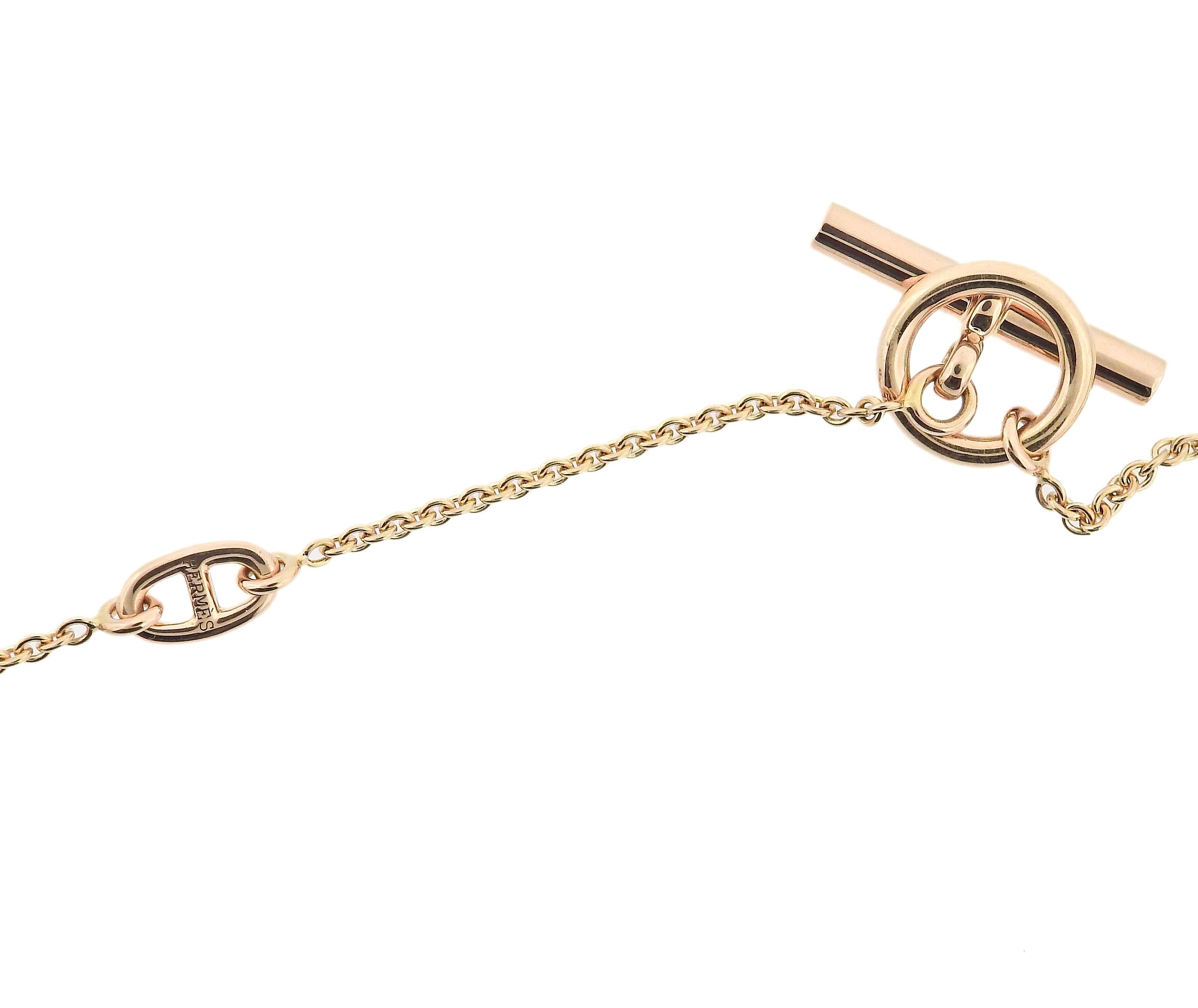 Hermes Farandole Lange Halskette aus Roségold im Zustand „Hervorragend“ im Angebot in Lambertville, NJ