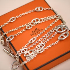 Hermès Farandole Sterling Silver Long Necklace 120