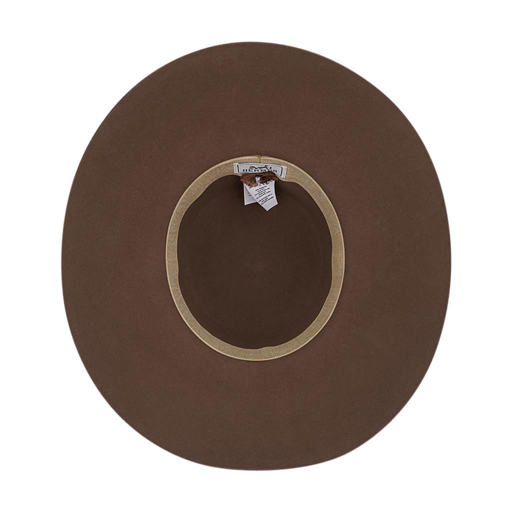 Hermes Farrah Pop H Hat Brown Rabbit Felt 58 6