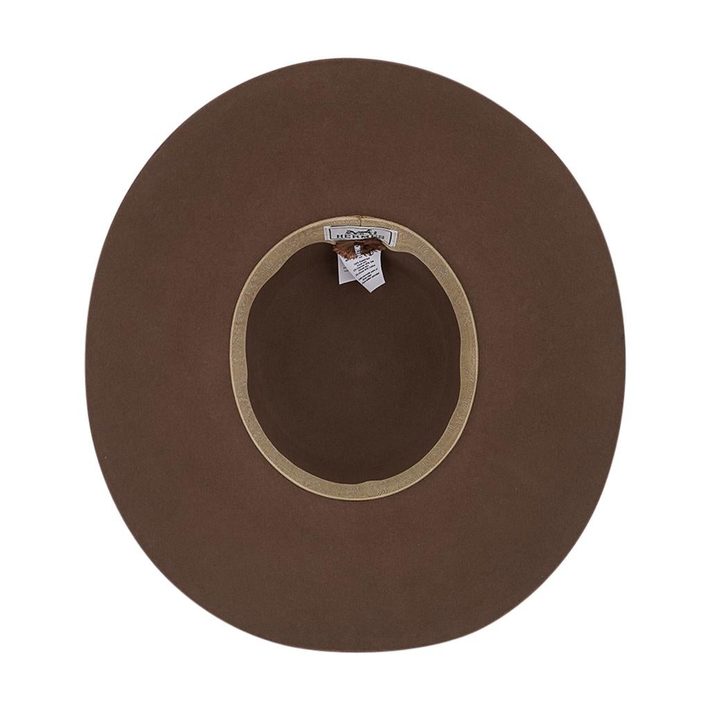 Hermes Farrah Pop H Hat Brown Rabbit Felt 58 For Sale 8