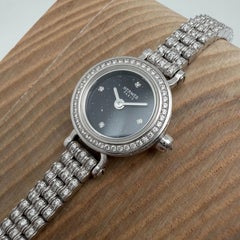 Hermes Faubourg Joaillerie 16.3 mm 18K Gold Diamond Blue Dial Watch W049640WW00