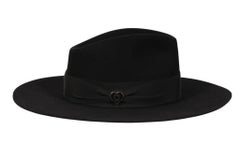 Sombrero «Faubourg Love» de Hermès, fedora negro, talla 57, fieltro de conejo, «Coup de Cœur»